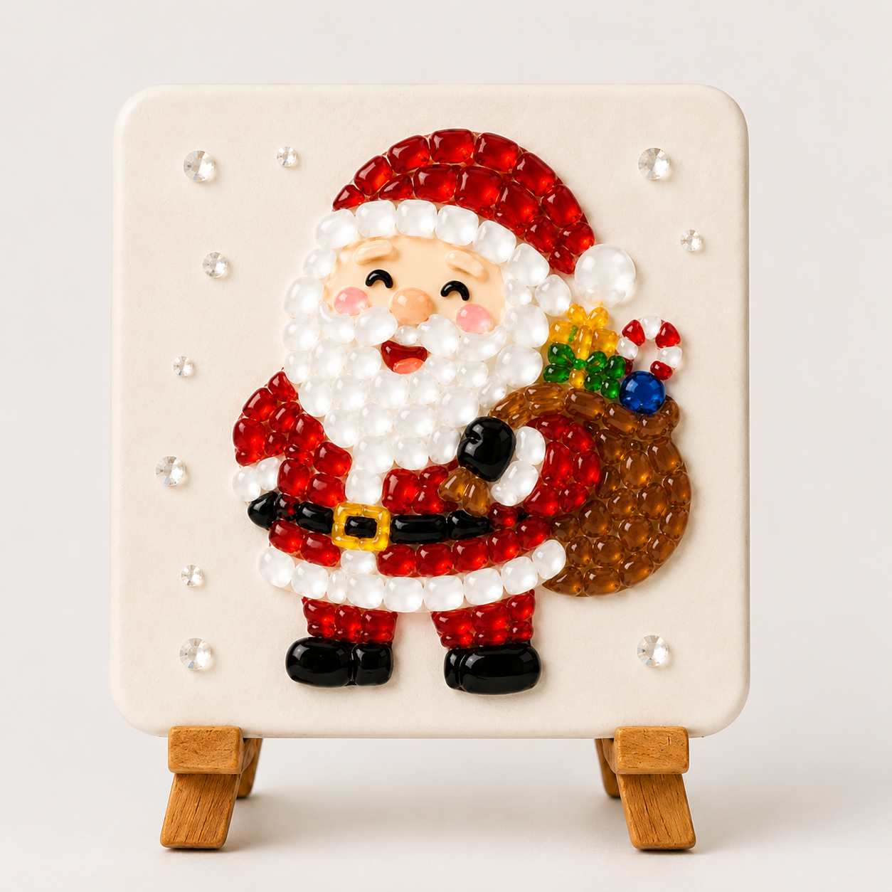 Christmas Acrylic Mosaic DIY Craft Kit with Wooden Display Stand