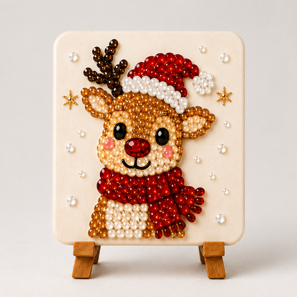 Christmas Acrylic Mosaic DIY Craft Kit with Wooden Display Stand