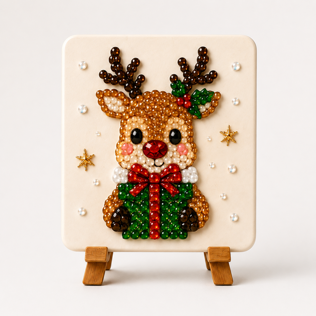 Christmas Acrylic Mosaic DIY Craft Kit with Wooden Display Stand