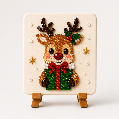 Christmas Acrylic Mosaic DIY Craft Kit with Wooden Display Stand