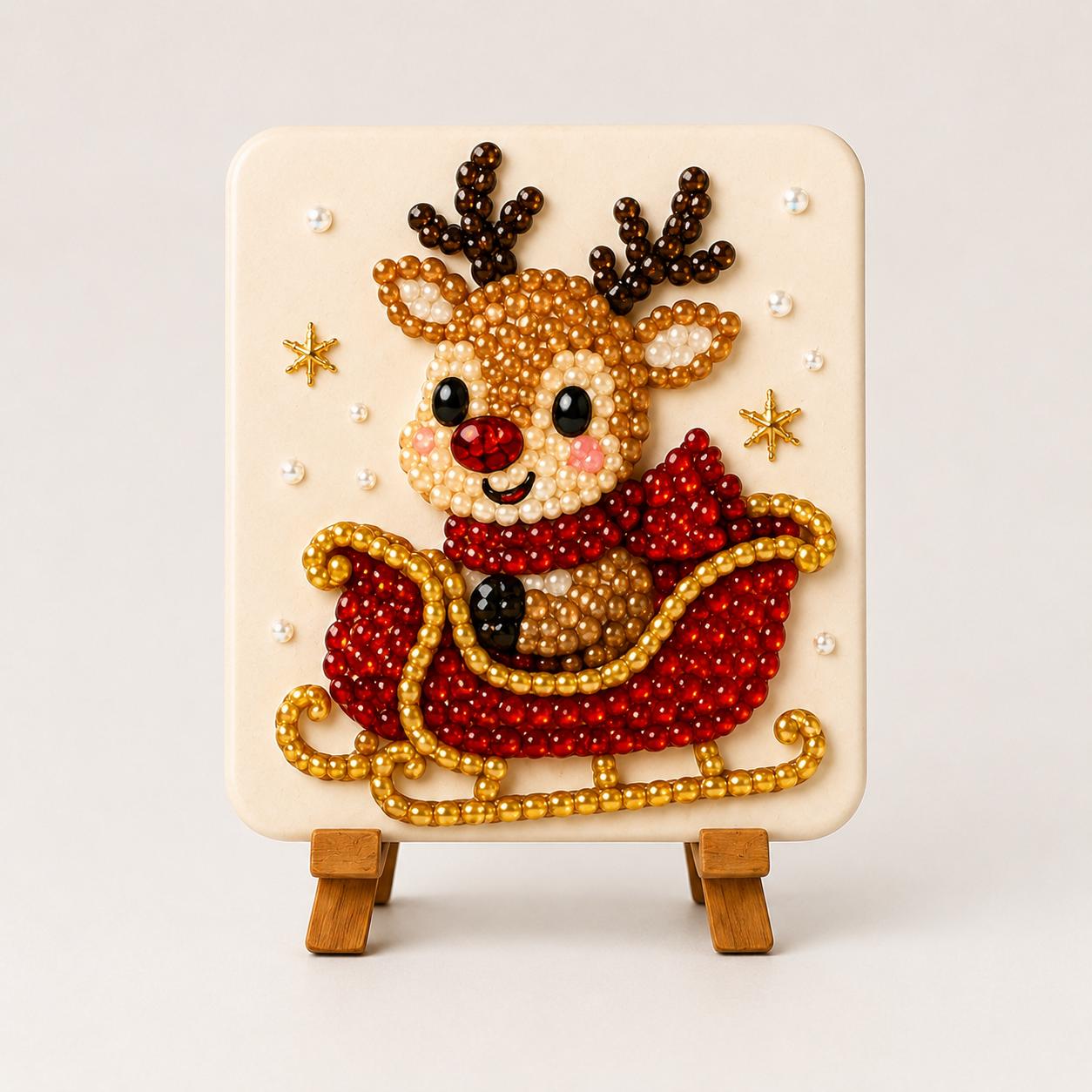 Christmas Acrylic Mosaic DIY Craft Kit with Wooden Display Stand