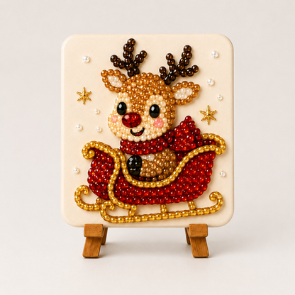Christmas Acrylic Mosaic DIY Craft Kit with Wooden Display Stand