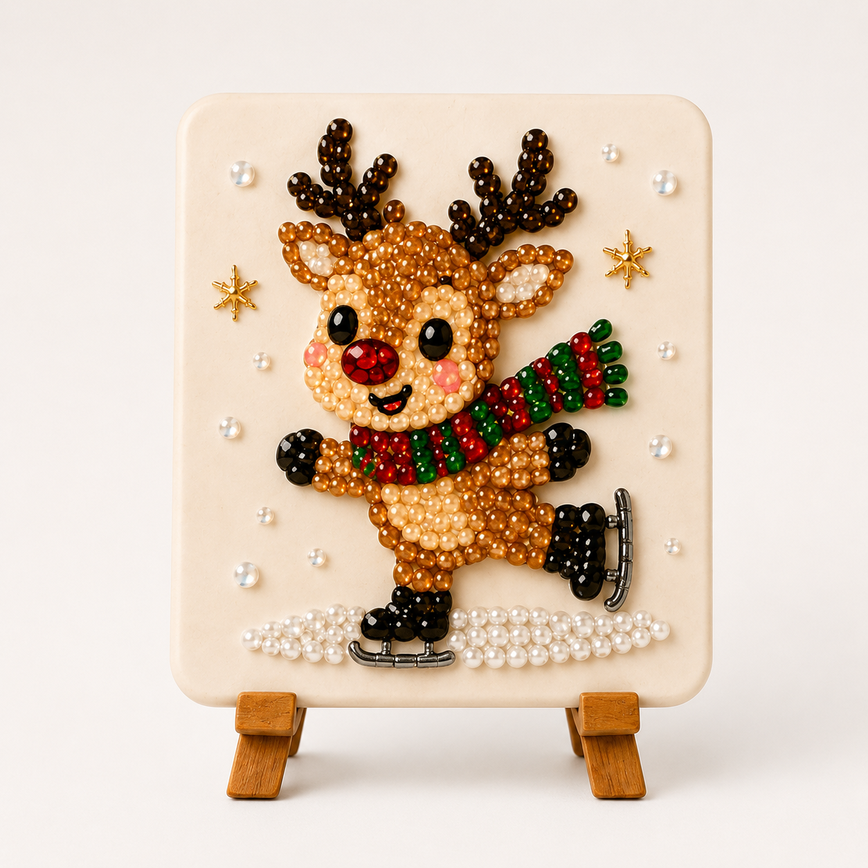 Christmas Acrylic Mosaic DIY Craft Kit with Wooden Display Stand