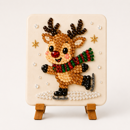 Christmas Acrylic Mosaic DIY Craft Kit with Wooden Display Stand