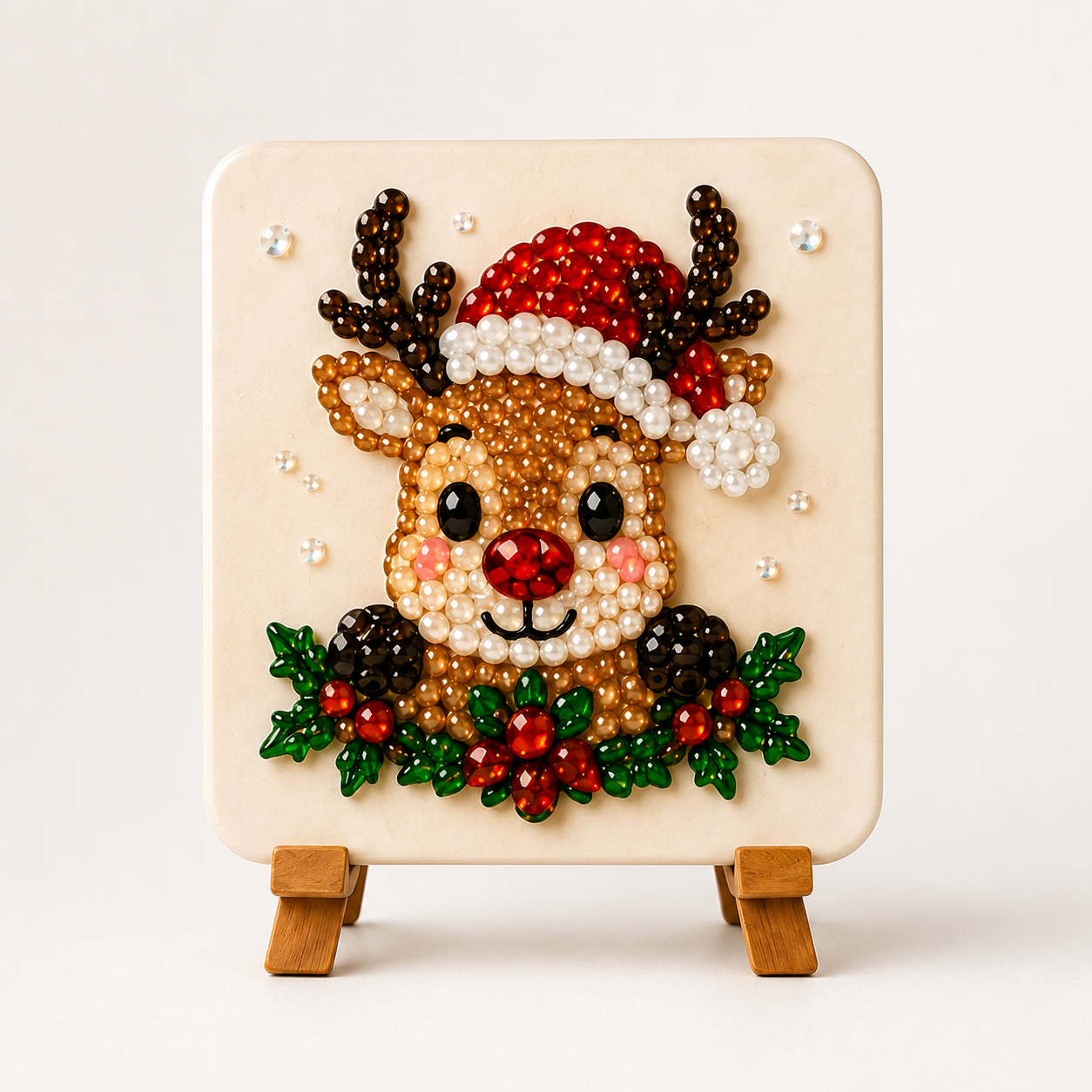 Christmas Acrylic Mosaic DIY Craft Kit with Wooden Display Stand