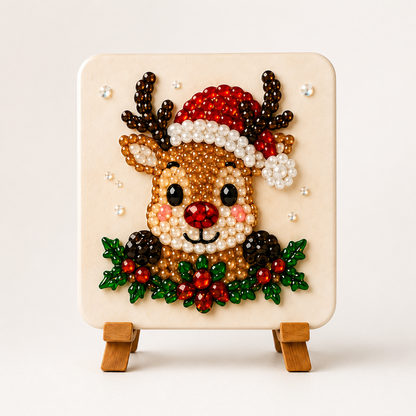 Christmas Acrylic Mosaic DIY Craft Kit with Wooden Display Stand