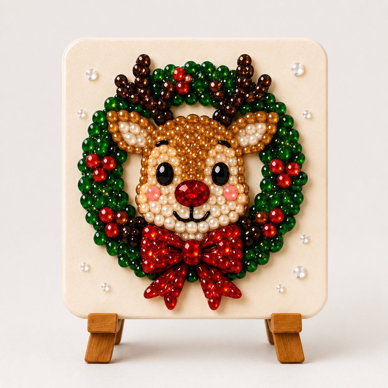 Christmas Acrylic Mosaic DIY Craft Kit with Wooden Display Stand