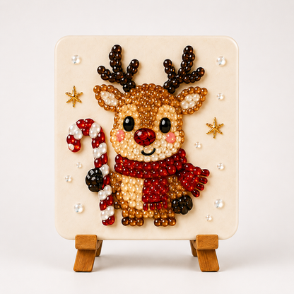 Christmas Acrylic Mosaic DIY Craft Kit with Wooden Display Stand