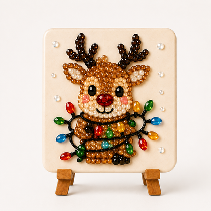 Christmas Acrylic Mosaic DIY Craft Kit with Wooden Display Stand