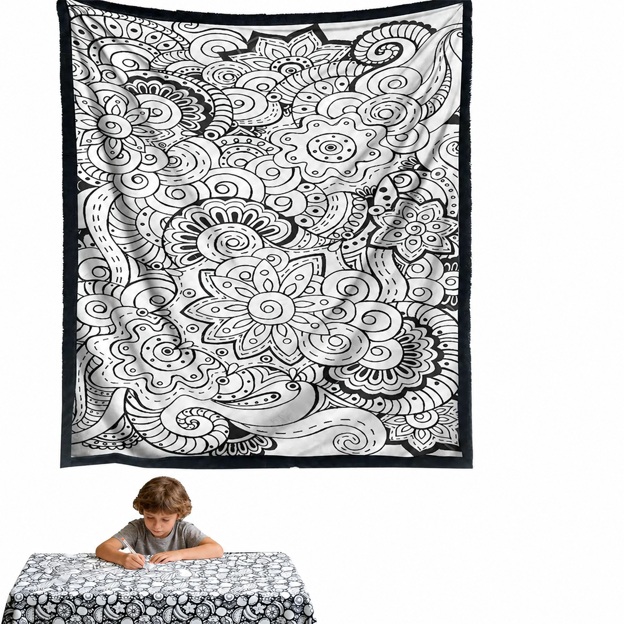 DIY Drawing Blanket – Customizable Plush Doodle & Coloring Blanket