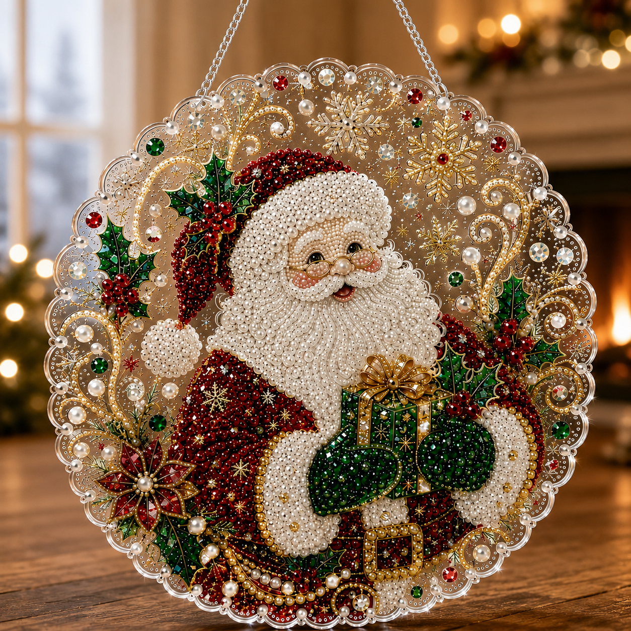 Pearl Art Christmas Ornament DIY Kit – Handmade Holiday Decoration