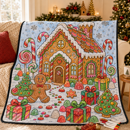 DIY Christmas Drawing Blanket with 24-Color Paint Markers – Customizable Plush Coloring Blanket