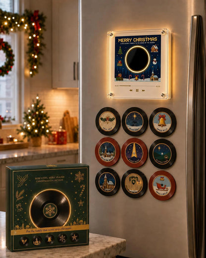 Christmas Vinyl Player Fridge Record NFC Magnetic Music Box Set