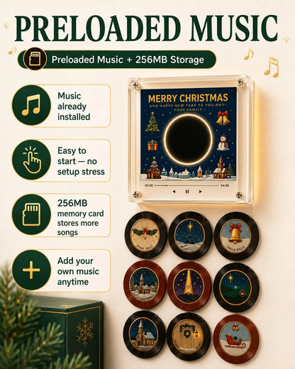Christmas Vinyl Player Fridge Record NFC Magnetic Music Box Set