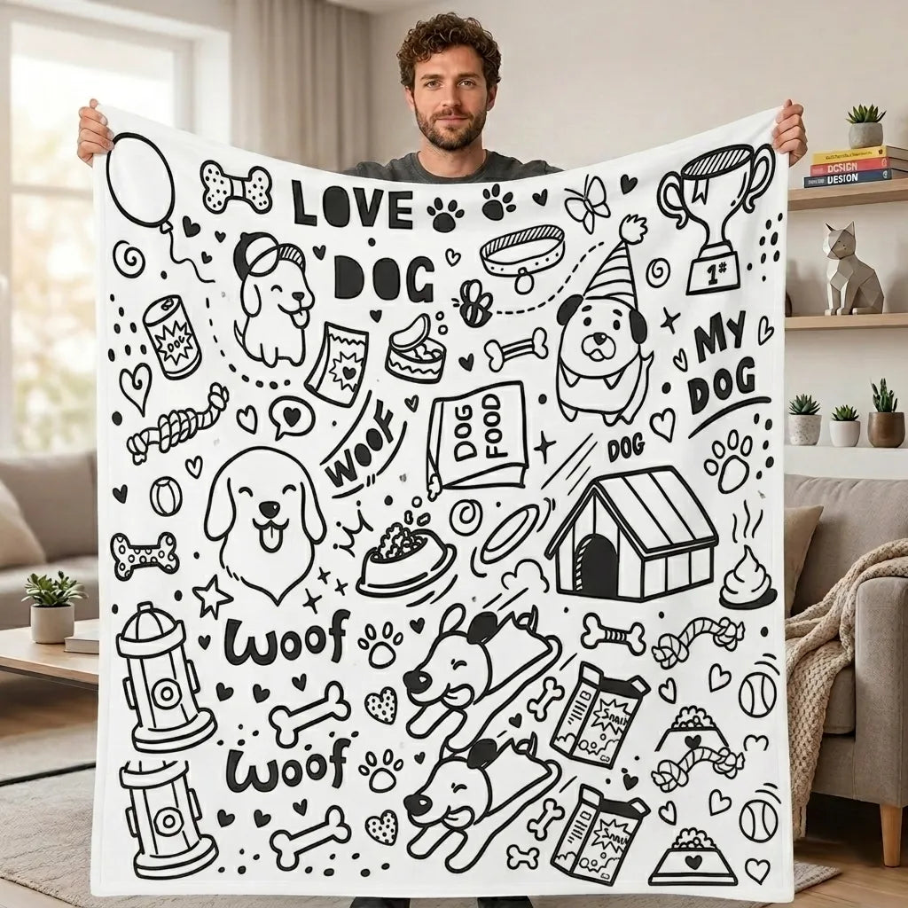 DIY Drawing Blanket – Customizable Plush Doodle & Coloring Blanket