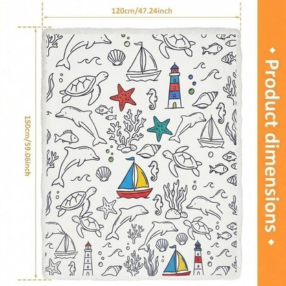 DIY Drawing Blanket – Customizable Plush Doodle & Coloring Blanket