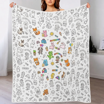 DIY Drawing Blanket – Customizable Plush Doodle & Coloring Blanket