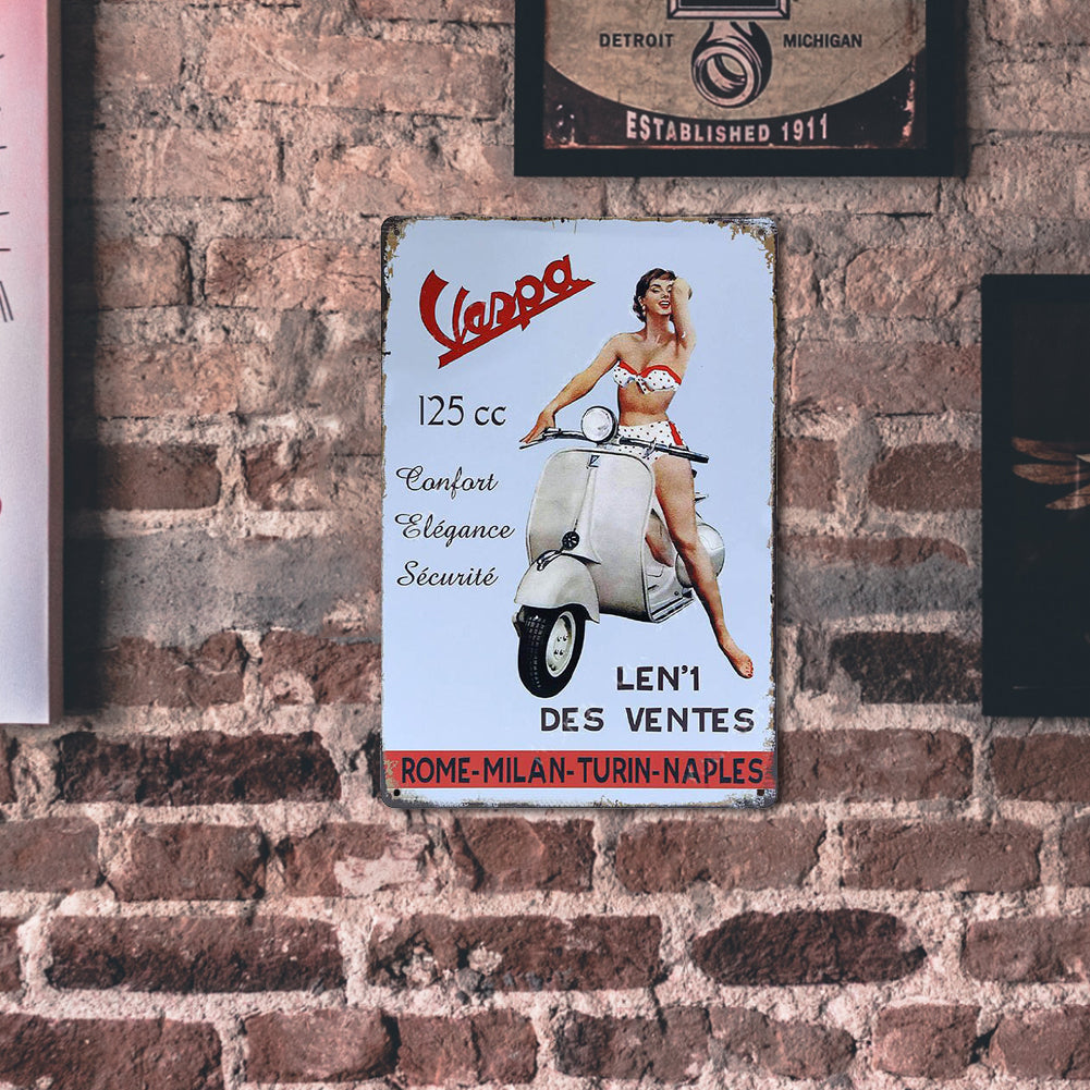Vespa Motorcycle - Vintage Metal Signs(8*12Inch/12*16Inch) - Vehicle