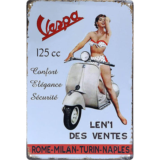 Vespa Motorcycle - Vintage Metal Signs(8*12Inch/12*16Inch) - Vehicle