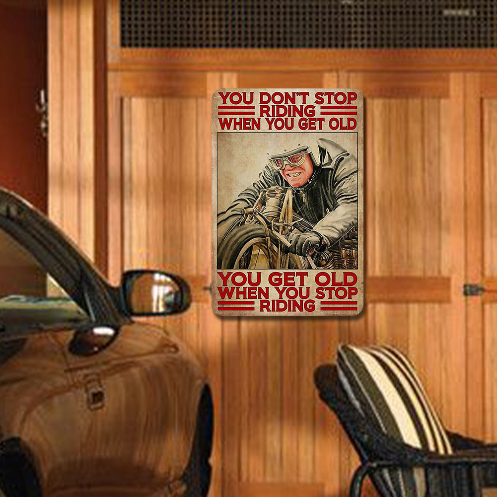 Old Man Motorcycle - Vintage Metal Signs(8*12Inch) - Vehicle