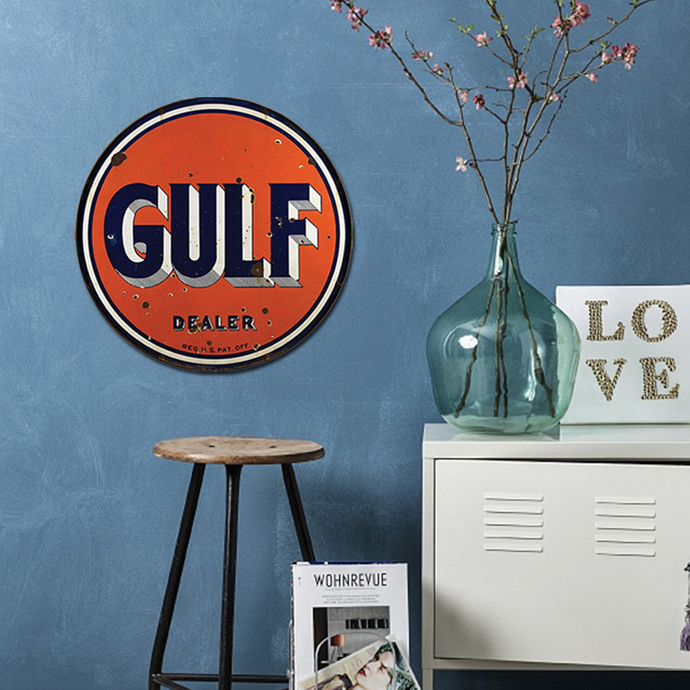 Gulf - Round Metal Tin Signs(12*12Inch) - Gas