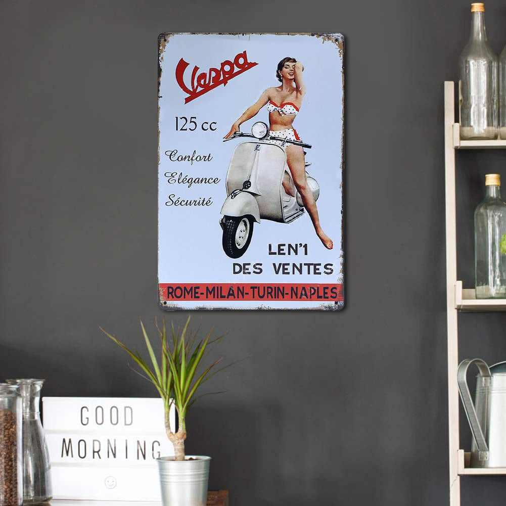 Vespa Motorcycle - Vintage Metal Signs(8*12Inch/12*16Inch) - Vehicle