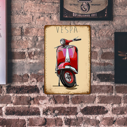 Vespa Motorcycle - Vintage Metal Signs(8*12Inch) - Vehicle