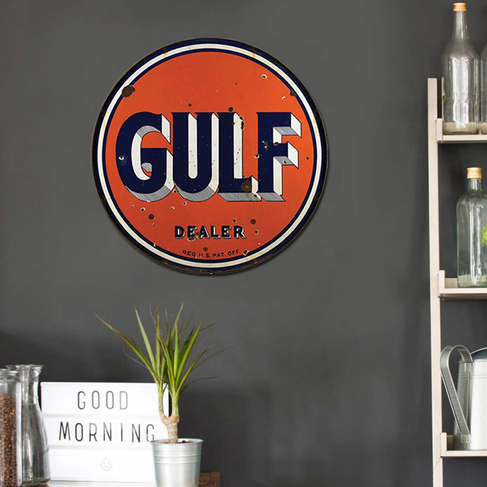 Gulf - Round Metal Tin Signs(12*12Inch) - Gas