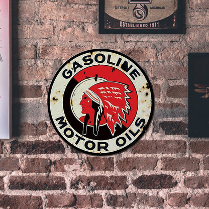 India Gasoline - Round Metal Tin Signs(12*12Inch)