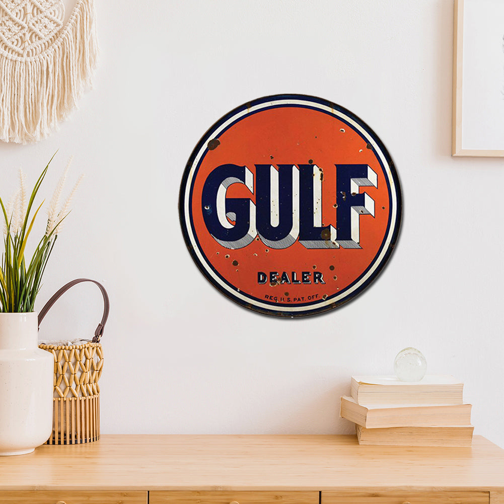 Gulf - Round Metal Tin Signs(12*12Inch) - Gas
