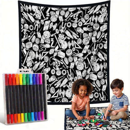 DIY Drawing Blanket – Customizable Plush Doodle & Coloring Blanket