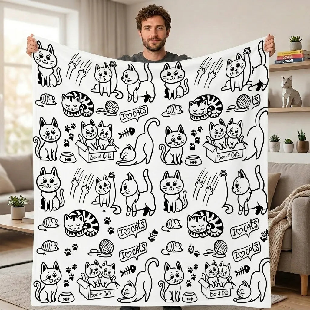 DIY Drawing Blanket – Customizable Plush Doodle & Coloring Blanket