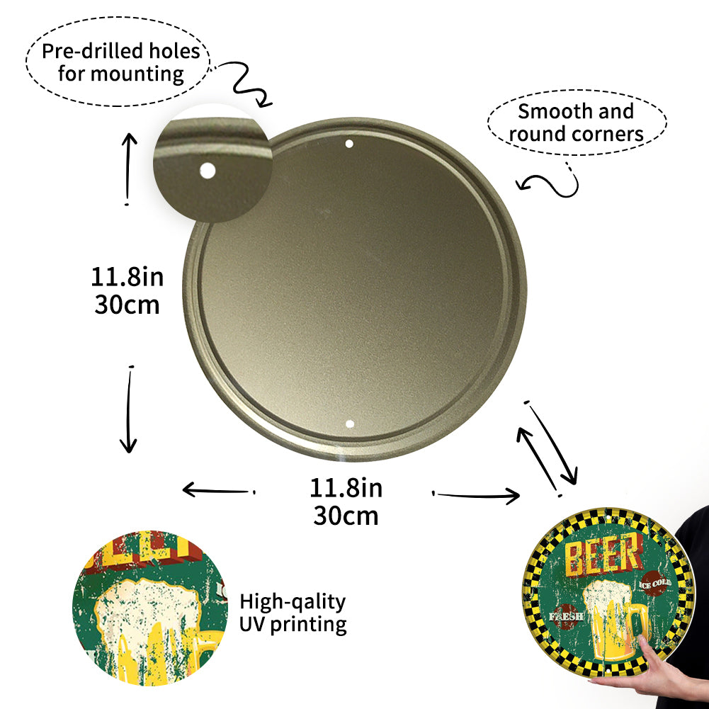 The Dukes of Hazzard Round - Round Metal Tin Signs(12*12Inch) - Vehicle