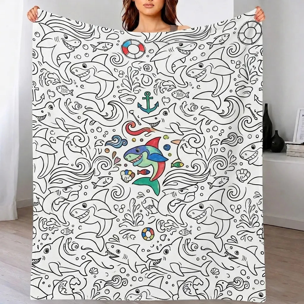 DIY Drawing Blanket – Customizable Plush Doodle & Coloring Blanket