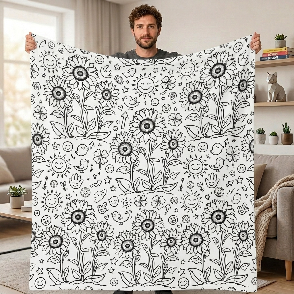 DIY Drawing Blanket – Customizable Plush Doodle & Coloring Blanket