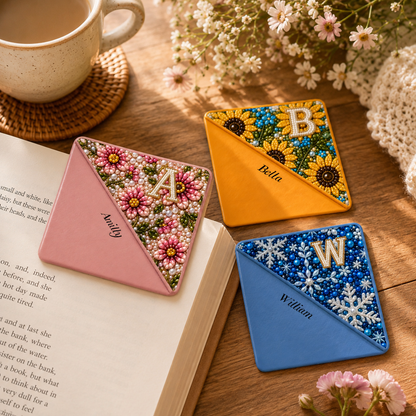 Personalized Initial Four Seasons Diamond Painting Corner Bookmark Kit