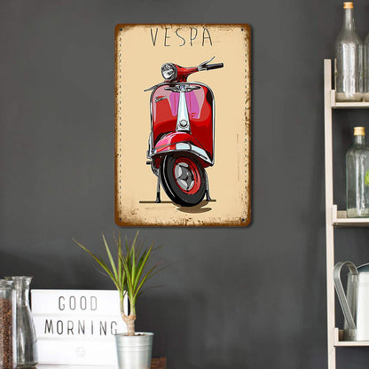 Vespa Motorcycle - Vintage Metal Signs(8*12Inch) - Vehicle