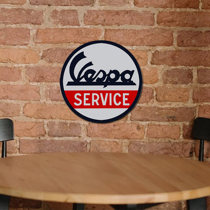Vespa Service - Round Metal Tin Signs(12*12Inch) - Vehicle