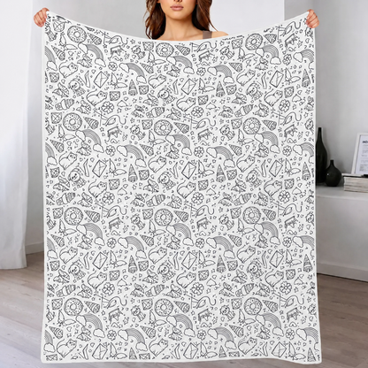 DIY Drawing Blanket – Customizable Plush Doodle & Coloring Blanket