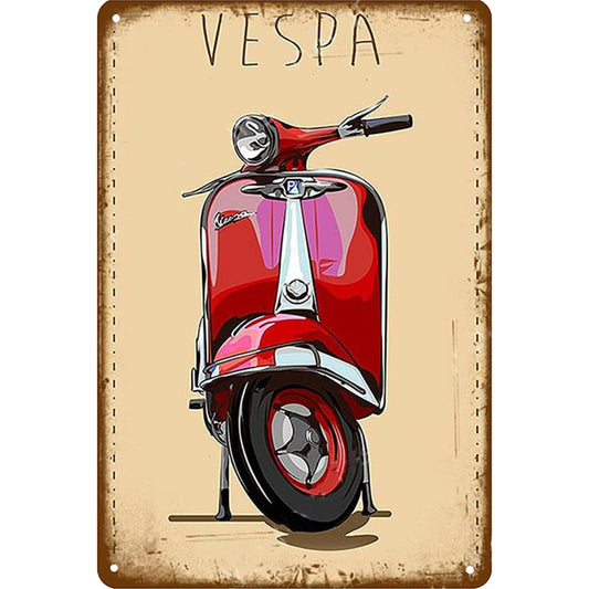 Vespa Motorcycle - Vintage Metal Signs(8*12Inch) - Vehicle