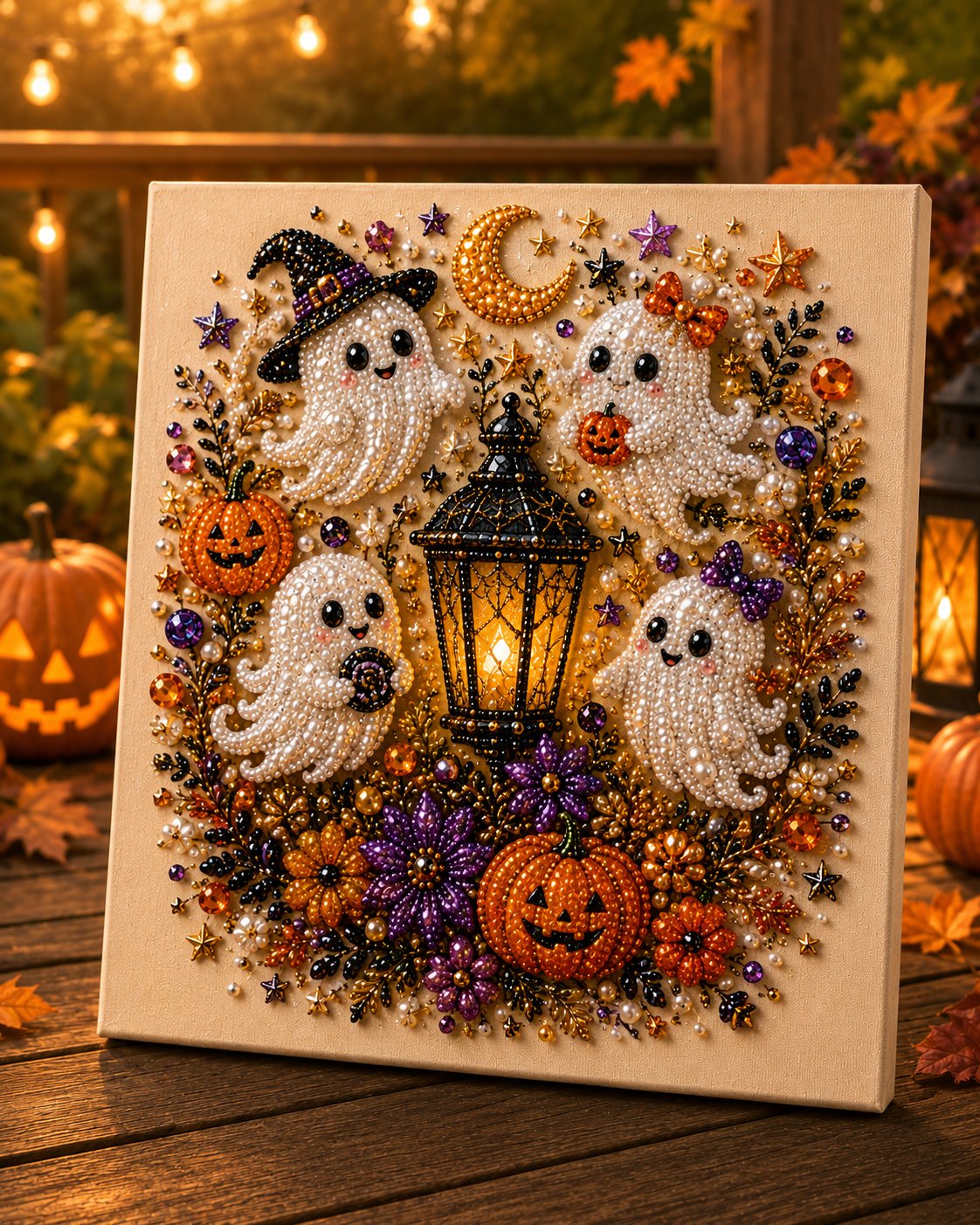 Halloween Ghost Pearl Art DIY Kit – Spooky 3D Diamond Painting