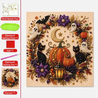 Halloween Ghost Pearl Art DIY Kit – Spooky 3D Diamond Painting