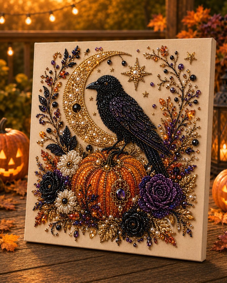 Halloween Ghost Pearl Art DIY Kit – Spooky 3D Diamond Painting