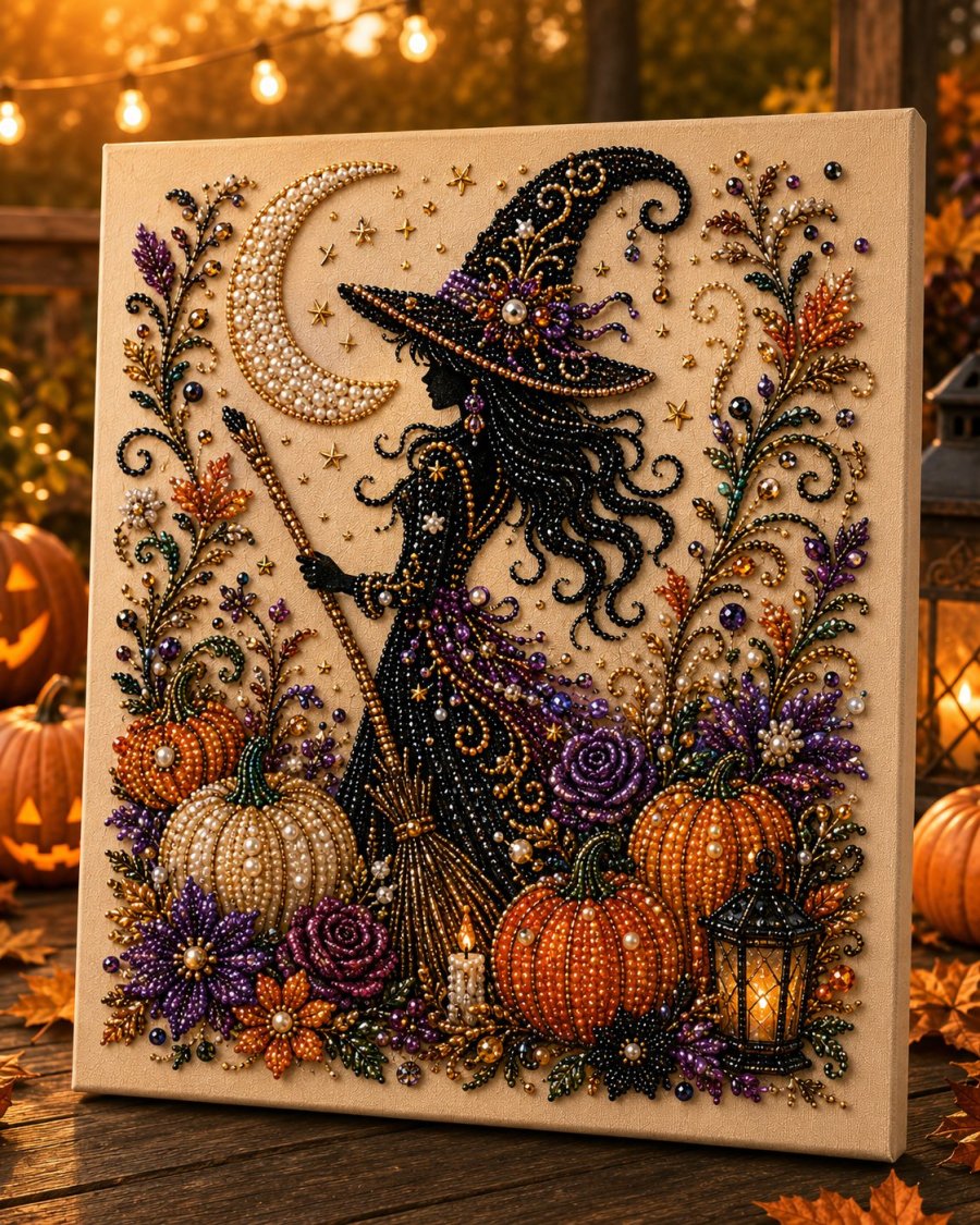 Halloween Ghost Pearl Art DIY Kit – Spooky 3D Diamond Painting