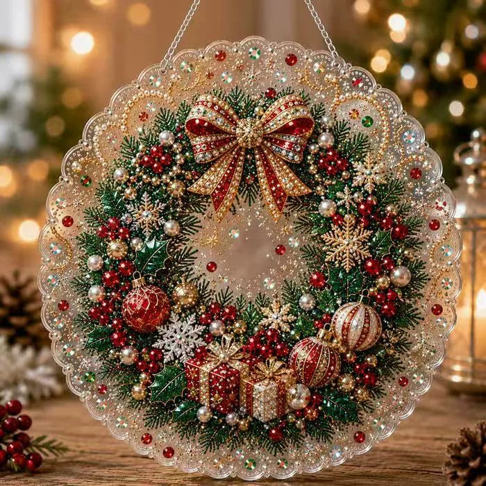 Pearl Art Christmas Ornament DIY Kit – Handmade Holiday Decoration