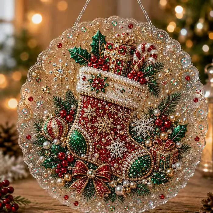 Pearl Art Christmas Ornament DIY Kit – Handmade Holiday Decoration