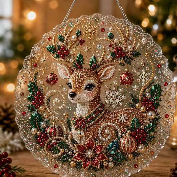 Pearl Art Christmas Ornament DIY Kit – Handmade Holiday Decoration