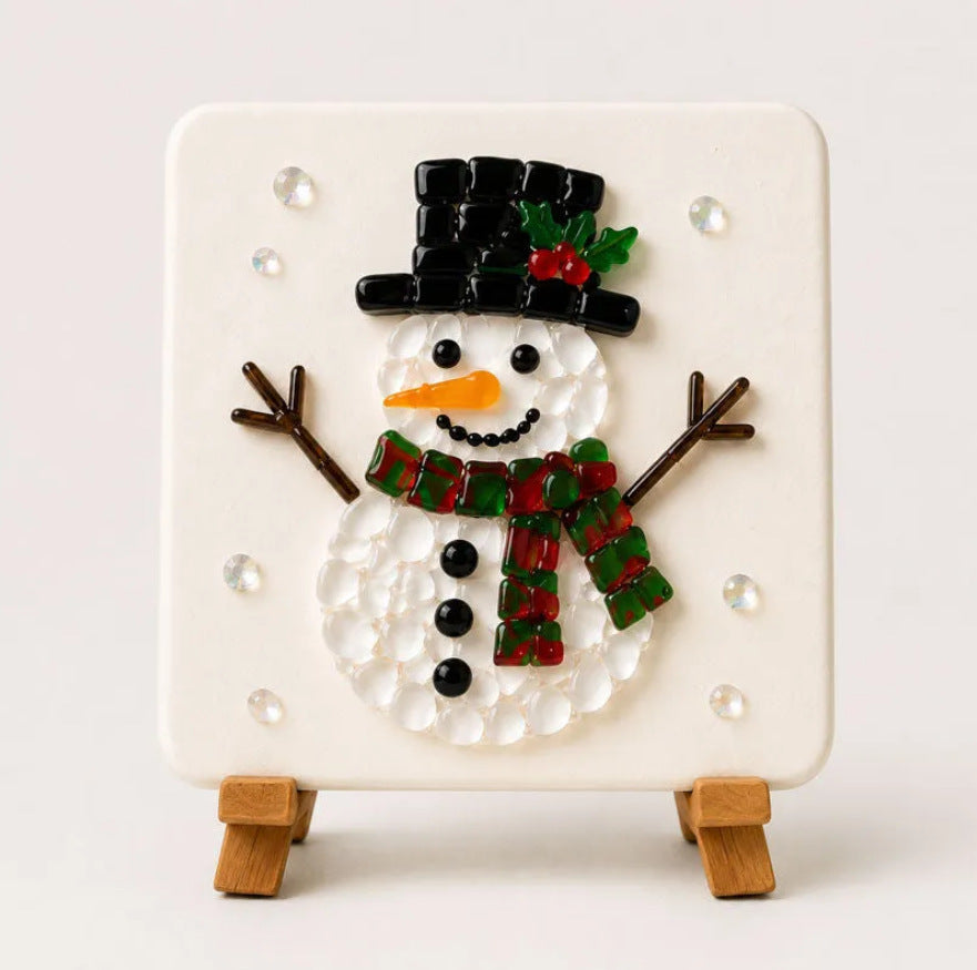 Christmas Acrylic Mosaic DIY Craft Kit with Wooden Display Stand