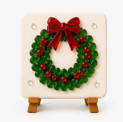 Christmas Acrylic Mosaic DIY Craft Kit with Wooden Display Stand