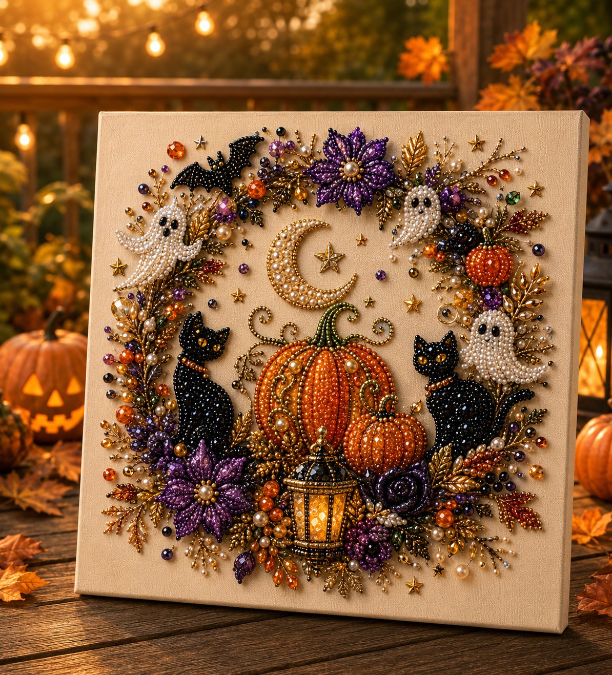Halloween Ghost Pearl Art DIY Kit – Spooky 3D Diamond Painting
